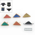 Hot Fashion Bag Accessories Triangle Making Metal Embossed Logo TagCustom Engraved Brand Logo Labels for Handbags