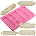 D-0257 Retro mirror frame silicone mold European relief texture pad Fondant cake edge decoration tools DIY baking products