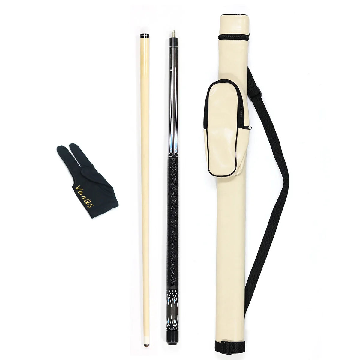Wholesale 57inch 13mm Tip Pool Cue PU Leather Cue Bag Linen Thread Grip Maple Wood 1/2 Billiard Snooker Cue Glove Sale Price