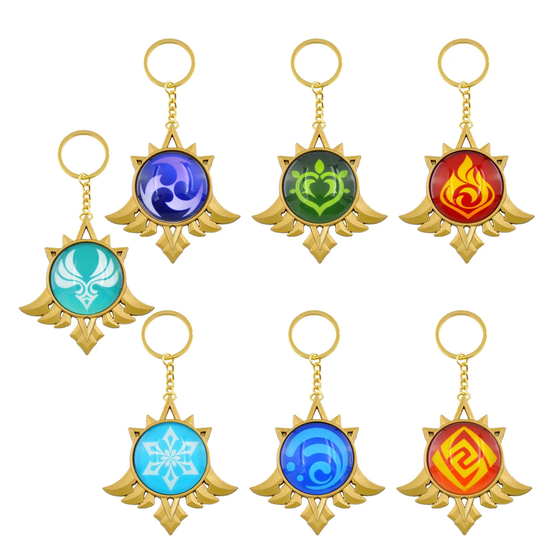 New Arrival Anime Game Genshin Impact Luminous Pendant Zinc Alloy Keychain