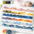 1Roll Watercolour Cloud Edge Shaped Tape Cloud Edge Walking Series Handbook Decoration DIY Stickers