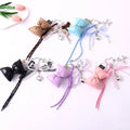 2025 New Pearl Bow Love Phone Pendant Creative Versatile Nylon Braided Rope Keychain Pendant
