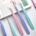 2Pcs Stainless Steel Nail Tweezers Set For Nail Sticker Beauty Precision Tweezers Makeup Kit Nail Scissors Nail Clip DIY Tool