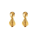 European American Fashionable Ladies Dangle Earrings Hot Selling Stainless Steel Textured Water Droplet Design Exaggerated