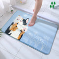 Cute Cartoon Printed  Memory Foam Bath Mat Non Slip Absorbent Super Cozy Velvet Bathroom Rug