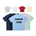 Fast Custom 200gsm Heavyweight 100% Cotton Silk Screen Printed Oversized Fashion Drop Shoulder Men's Knitted T-shirt