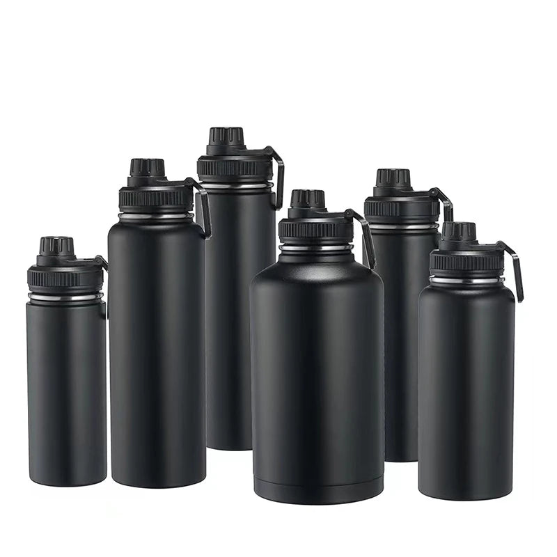 New Lid 12/14/18/22/32/64oz Stainless Steel Double Wall Water Bottle