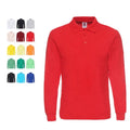 220gsm Adult Men Cotton Long Sleeve Oem logo Printed Solid Business Casual Paul Lapel t Shirt Blank Plain Custom Polo t Shirts