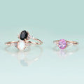 OL1042 Abiding Jewelry New Simple Design 6x8mm Oval Cut Gemstone Finger Rings Gold Plated Luxury Sterling Silver Ring