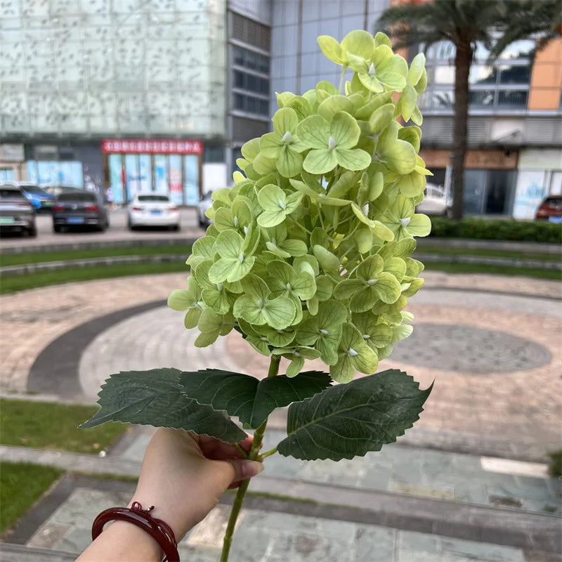 Q060 Fectory Price Real Touch Artificial Hydrangea Silk Flowers  Wedding Hydrangeas Flowers for Decor