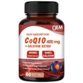 OEM Private Label High Absorption Coenzyme Q10 Supplements 400mg CoQ10 Capsules Heart Supports & Cellular Energy Production