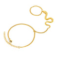 N&S Ladies Gold 18K Stainless Steel Chain Snake Finger Bracelet Trendy Geometric Design European American Style for Gift