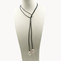 42 Inch  Leather Nature Freshwater PEARL NECKLACE PEARL Long Necklace11-13 mm Keshi Baroque Pearl