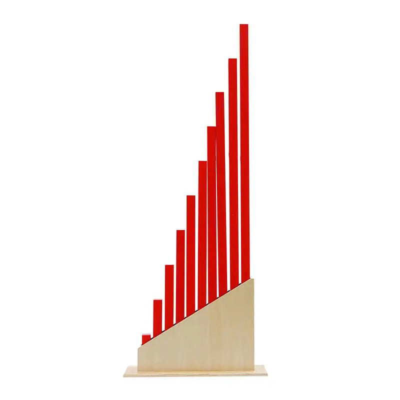 Preschool Educational Montessori Materials Wooden Educational Sensorial Toys for Children Long Red Rods