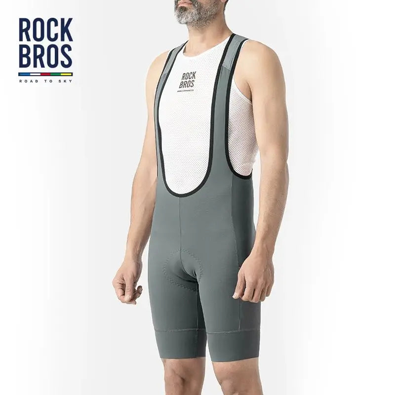 ROCKBROS ROAD to SKY High-end Cycling Pants Men's Breathable Summer Road MTB Bike Bicycle Bib Pants Strap Quick Drying Shorts