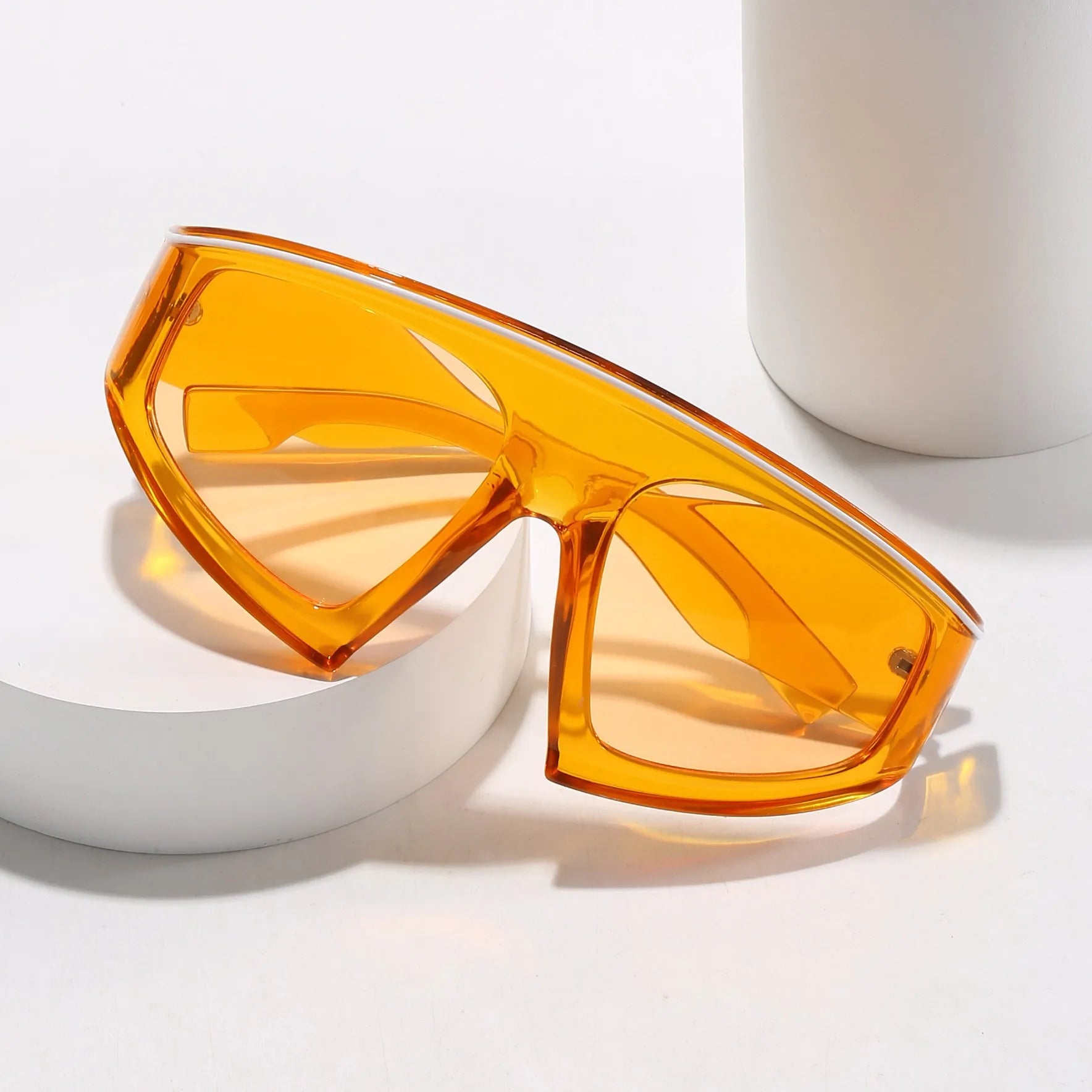 2023 Summer Trendy One Piece Big Frame Beach Sunglasses Colorful Gradient Women Shades