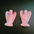 Huiying Gift Gemstone Rose Quartz Angel Hand Carved 2 Inch Stone Small Angel Crafts
