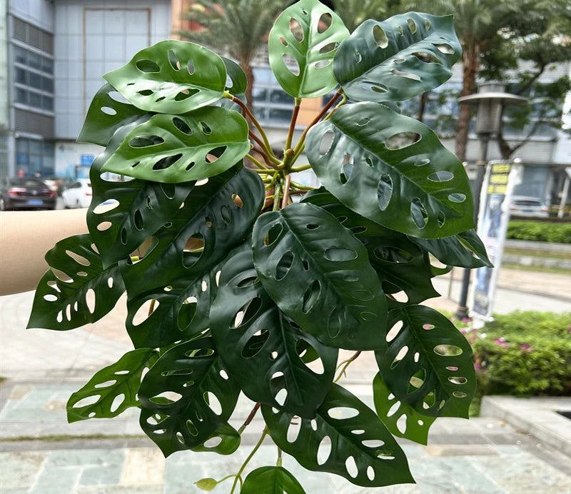 X195 Artificial Plant Background Wall Decoration Manufacturers Wholesale Real Touch Feeling Turtle Leaf Green Plants