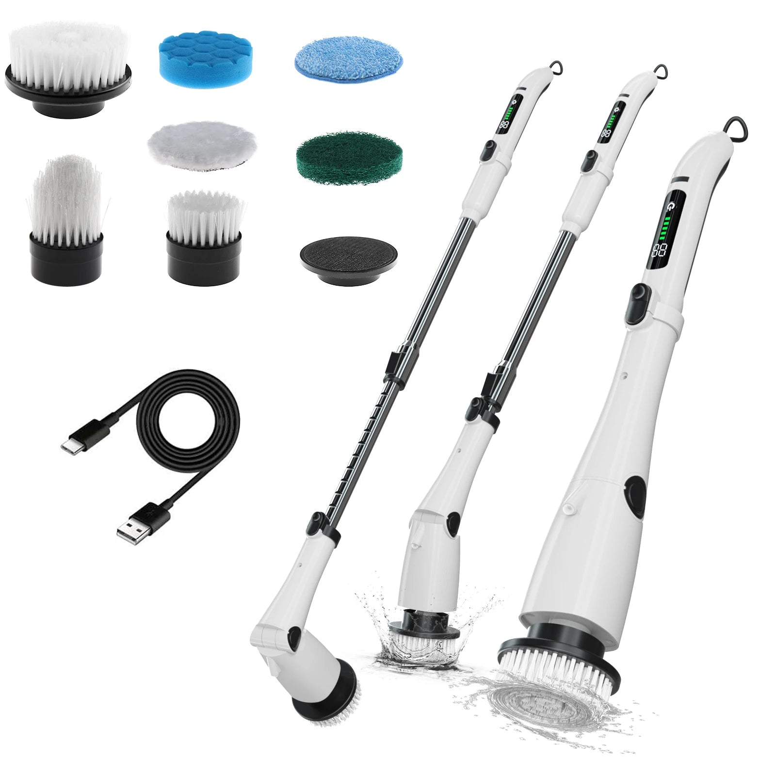 2026 New Style Design Electric Spin Scrubber Cleaning Brush Household Plastic Dusting Brush Carpet Cleaning Toilet