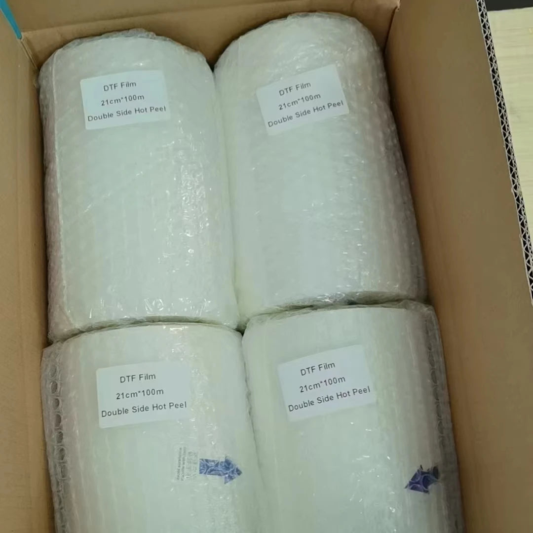 DTF Film Roll 21 cm Double Side Matte Dtf Film 33cm 30cm 60cm Hot Peel Heat Transfer Film for DTF Printing