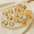 Wholesale Fashion Metal Drop Girls Earrings Jewelry Gold Stainless Steel Women's Hoop Earring
