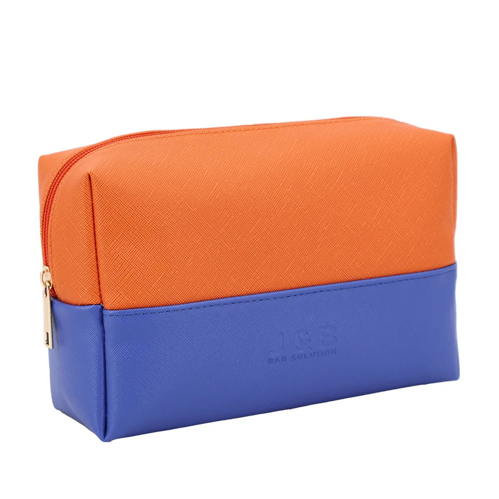 OEM Custom Vegan Leather Rectangular Cosmetic Organizer Zipper Bag Eco Fashion PU Makeup Skin Care Beauty Bag Blank Customizable