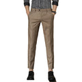 2021 Wholesale Fashion Men Plaid Slim Formal Business Grid Printing Pockets Pants Outdoor Casual Slim Trousers Long Pencil Pants