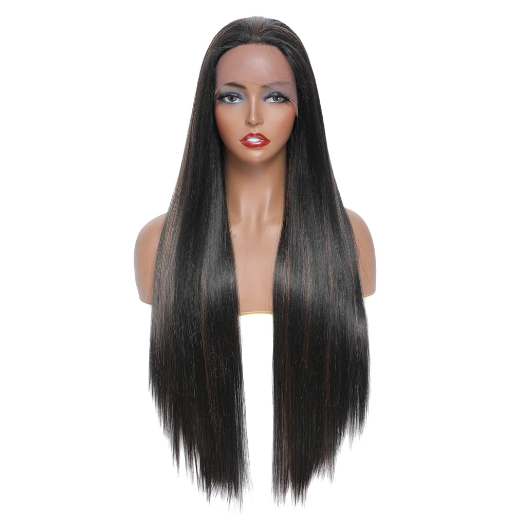 X-TRESS Long Straight Synthetic Hair Wigs for Women Heat Resistant Fiber Beautiful Color Hair Wigs Natural Style Wig in Stock