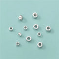 925 Sterling Silver Round Tube Beads Bugle Spacer Beads for Jewelry Findings & Components