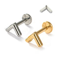 F136 Gold Titanium Vintage V-shaped Letter Triangle Labret Piercing Flat Tragus Cartilage Labret Body Wedding Engagement