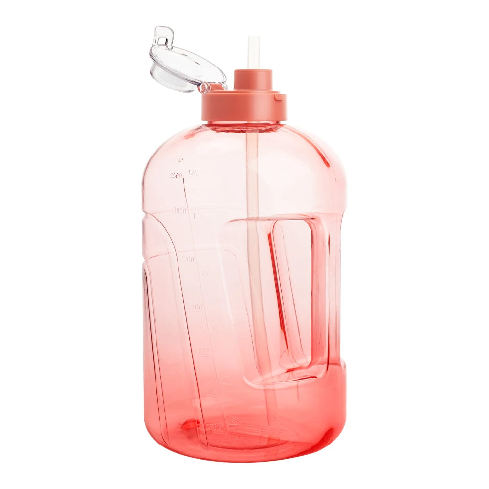 Gallon Water Bottle with Straw 3.8 & 2 Litre Large Capacity BPA Free Motivational Quote Time Marker Fitness Jugs