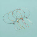DIY Gold Plated 925 Sterling Silver Smooth Bangle Bracelets with Adjustable Extend Box Chain