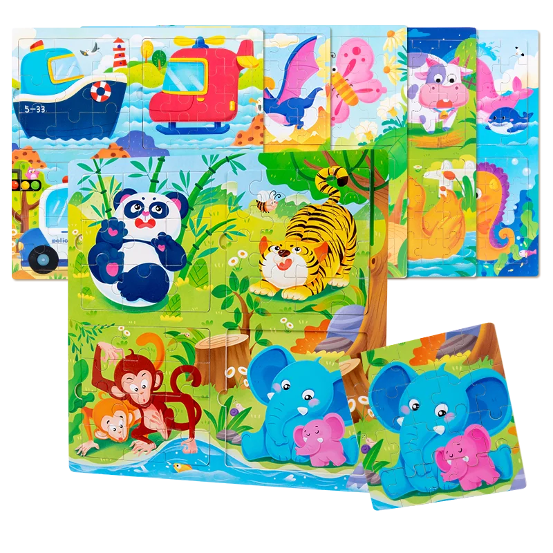 2025 Hot Preschool Educational Toys 2 IN1 Magnetic Drawing Board Puzzle Game Animal 3D Wooden For Kids