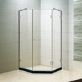 2025 Trending Modern Square Diamond Frameless Hinge Bathroom Doors 8mm Tempered Stainless Steel Shower Door