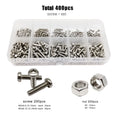 400pcs/box M2 M3 GB2672 304 Stainless Steel Six Lobe Bolt Nut Set Assortment Kit Box Torx Pan Round Head Screw