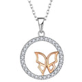 Custom Women's 925 Sterling Silver Dainty Jewellery Gifts Rhodium Plated 18K Rose Gold Plated Butterfly Pendant Jewelry Making