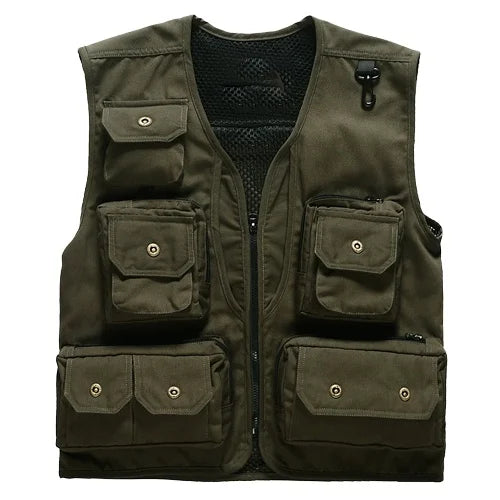 Lightweight Utility Multi Pockets Cargo Vest for Outdoor Safari Fishing Photography Teamwork