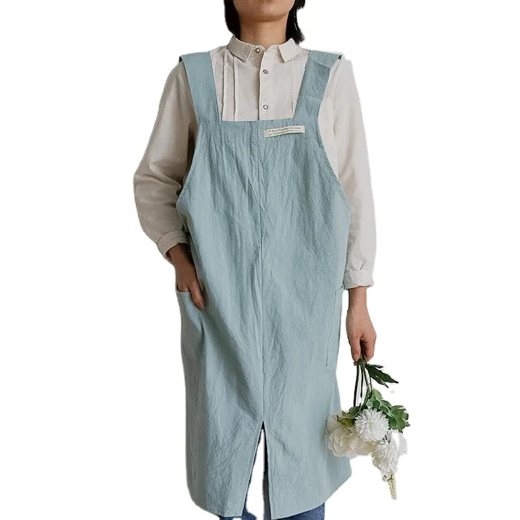 Wholesale Custom Printed Logo 100% Washed Cotton Kitchen Cooking Sublimation Blank Apron