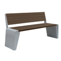 Outdoor Furniture Public Park Street Long Wooden Exterior Bench Seating Outside Garden Patio Seat Benches with Steel Frame