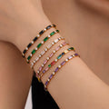 New Arrival Zirconia Bracelet Stainless Steel 18K Gold Plated Colourful Zirconia Colour Block Bracelet