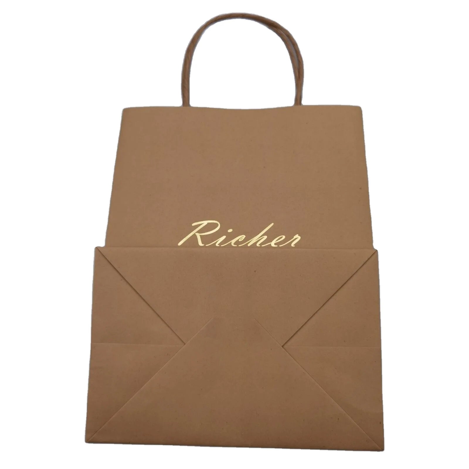 Custom Premium Eco-friendly Recyclable Kraft Paper Classic Shopping Bags Custom Logo Brown Custom Size Clothing Shoes Socks