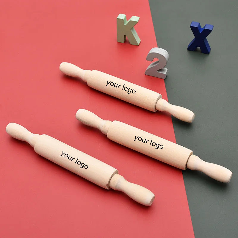 Wooden Baking Tools Kids Mini Rolling Pin Small Wooden Rolling Stick for Kitchen Playdough Crafts and Imaginative Play
