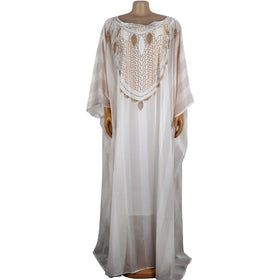 Best Two Piece Set African Women Dresses Chiffon White Dress for Women Rhinestone African Print Skirts and Dresses