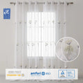 Wholesale White Floral Embroidery Tulle Window Drapes Sheer Embroidered Curtains Rideau Voilage for Living Room With Lace Edge