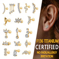Implant Grade Titanium Tragus Threadless Push-In Threaded Labret Stud Helix Earrings Conch Studs Piercing Jewelry