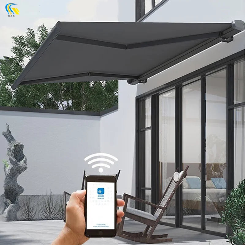 Luxury High-quality Modern Aluminum Window Retractable Folding Arm Awning Retractable Awning Outdoor Electric Awnings