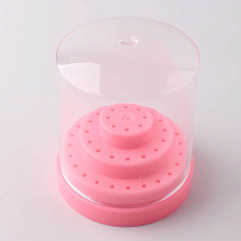 Wholesale 48 Holes Clear Cover Plastic Nail Drill Bit Storage Box