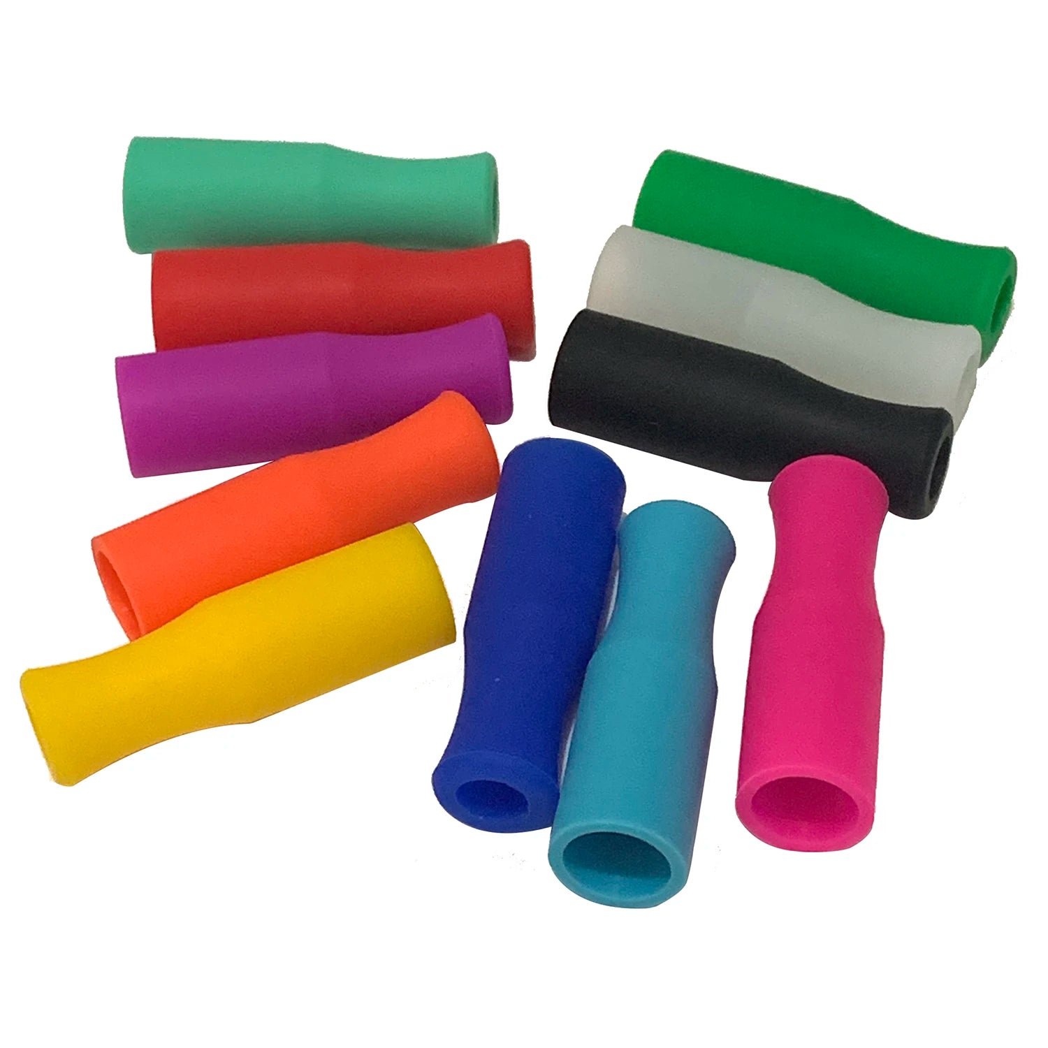 Stainless Steel Metal Straws Silicone Tips Colorful Silicone Straw Tip Covers Fit for 12mm Wide