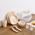 Essential 48-Piece Disposable Plastic Outdoor Portable Tableware Set Modern Dinnerware for Camping and Picnics