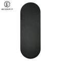 Anti Slip Custom Oval Shape Black Gold Frosted Matte Vegan PU Rubber Yoga Mat 5mm Black Color Curve PU Yoga Mat Custom Logo